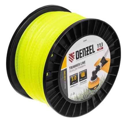 Леска для триммера зубчатый квадрат, 3,0мм х 113м, на DIN катушке FLEX CORD// Denzel 96806 купить в Нижневартовске