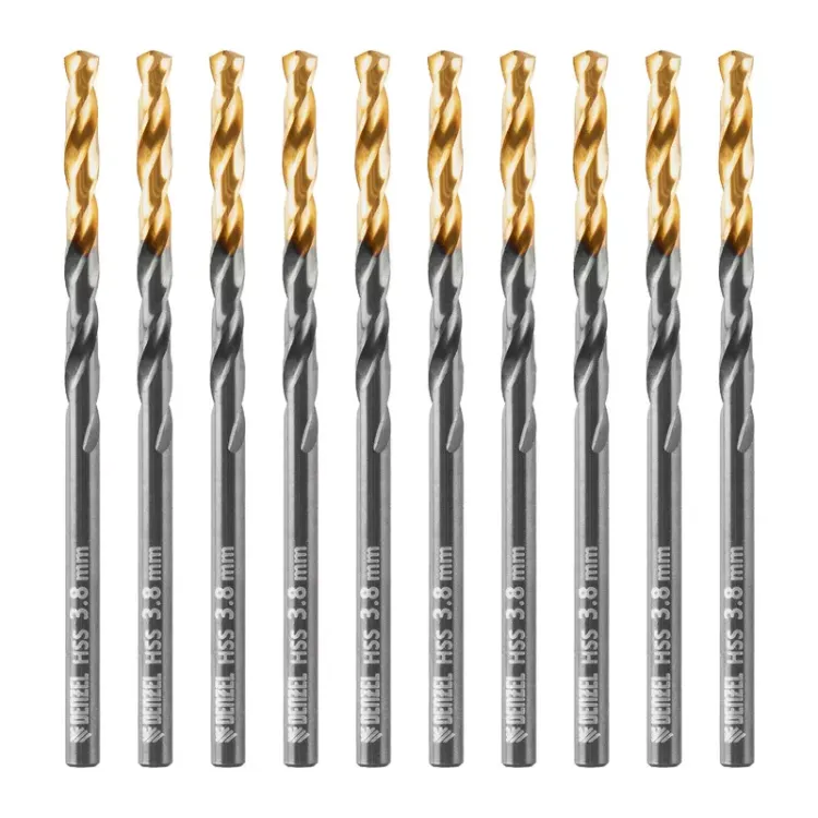 Сверло по металлу, 3,8 мм, HSS-Tin, Golden Tip, 10 шт. Denzel 717208 купить в Нижневартовске