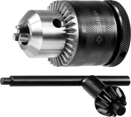 Патрон ЗУБР "ЭКСПЕРТ" цельнометаллический для дрели, с ключом, фиксатор, 13мм, 1/2" 29082-13-1/2_z01 купить в Нижневартовске