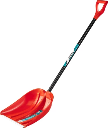Лопата снеговая пластиковая с алюминиевой планкой, с алюминиевым черенком и V-ручкой, 410мм, оранжевая, СИБИН 421845 421845 купить в Нижневартовске