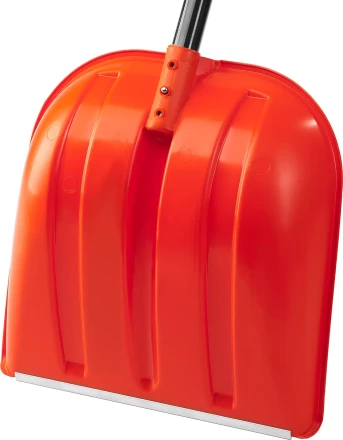 Лопата снеговая пластиковая с алюминиевой планкой, с алюминиевым черенком и V-ручкой, 410мм, оранжевая, СИБИН 421845 421845 купить в Нижневартовске