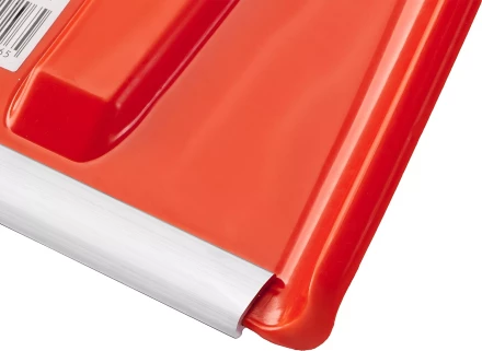 Лопата снеговая пластиковая с алюминиевой планкой, с алюминиевым черенком и V-ручкой, 410мм, оранжевая, СИБИН 421845 421845 купить в Нижневартовске