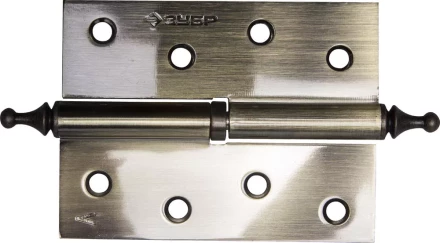 Петля дверная разъемная ЗУБР "ЭКСПЕРТ", 1 подшипник, цвет ст. латунь (AB), левая, с крепежом, 100х75х2,5мм,2шт 37605-100-5L купить в Нижневартовске