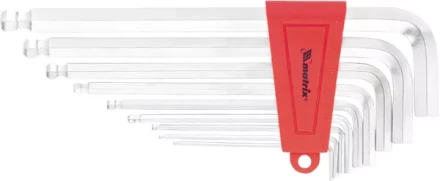 Набор ключей шестигранных имбусовых HEX, 2–12 мм, CrV,  9 шт., экстра-длин, c шаром, сатин  MATRIX 16411 купить в Нижневартовске