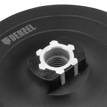 Тарелка опорная для дрели и УШМ с липучкой, 150 мм, твердая, с адаптером c М14 на d8 Denzel 76255 купить в Нижневартовске
