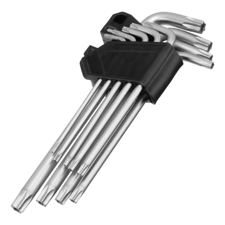 Набор ключей имбусовых Torx-Tempered, TT10-50, CrV, 9 шт., удлиненные Сибртех 123717 купить в Нижневартовске