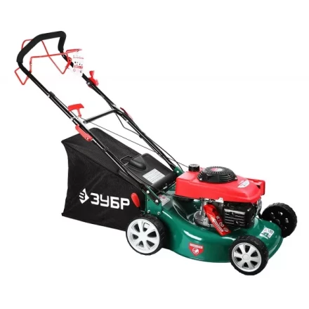 Газонокосилка ЗУБР бензиновая, самоход, 10 ступ. (25-75мм), 60л травосборник, 135см3, 460мм, 3.3кВт ЗГКБ-460СТ купить в Нижневартовске
