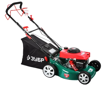 Газонокосилка ЗУБР бензиновая, самоход, 10 ступ. (25-75мм), 60л травосборник, 135см3, 460мм, 3.3кВт ЗГКБ-460СТ купить в Нижневартовске