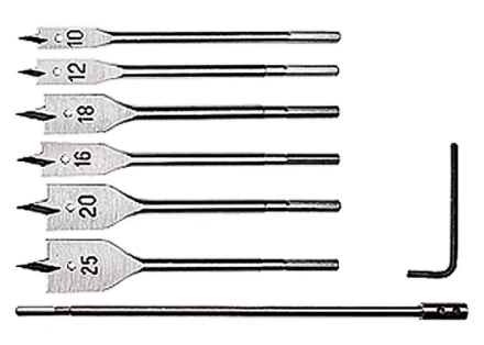 Набор сверл перовых по дереву 10-12-16-18-20-25 мм 6 шт удлинитель 300 мм MATRIX 70406 купить в Нижневартовске