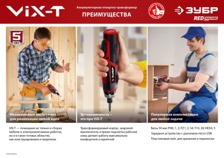 Отвертка-трансформер ViX-T ЗО-ЕМ-3.6 Ли серия МАСТЕР купить в Нижневартовске