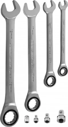 Набор ключей комбинированных трещеточных 10-19мм адаптеры 8предметов Jonnesway W45508S 48880 купить в Нижневартовске