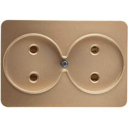 Розетка СВЕТОЗАР "ГАММА" без заземления, двойная, без вставки и рамки, цвет золотой металлик, 16А/~250В SV-54102-GM купить в Нижневартовске