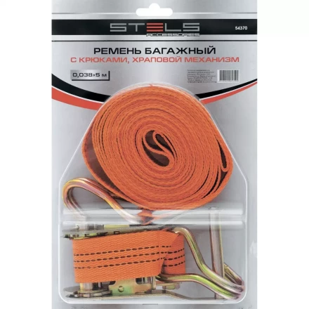 Ремень багажный с крюками 0.038x10 м храповый механизм STELS 54378 купить в Нижневартовске