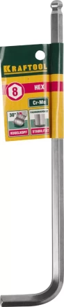 Ключ KRAFTOOL "INDUSTRIE" имбусовый, длинный c шариком, Cr-Mo, хромосатинированное покрытие, HEX 8 27437-8 купить в Нижневартовске