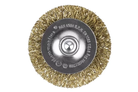 Кордщетка HAMMER плоская 50мм для дрели гофрированная латунированная сталь (207-205) купить в Нижневартовске