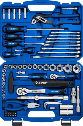 ЗУБР Универсал-76, 76 предм., (1/2+ 1/4), универсальный набор инструмента, Профессионал (27670-H76) купить в Нижневартовске