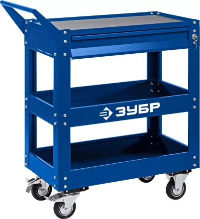 ЗУБР 820 х 405 х 955 мм, инструментальная тележка с выдвижным ящиком + 2 полки, Профессионал (38914) купить в Нижневартовске