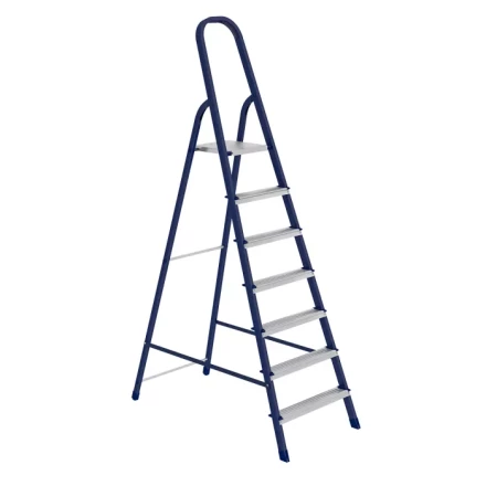 Стремянка 7 ступеней стальная оцинкованные ступени СИБРТЕХ 97847 купить в Нижневартовске