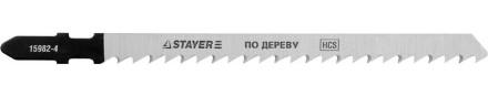 Полотна STAYER &quot;PROFI&quot;, T301CD, для эл/лобзика, HCS, по дереву, EU-хвост., шаг 4мм, 100мм, 2шт 15982-4_z01 купить в Нижневартовске