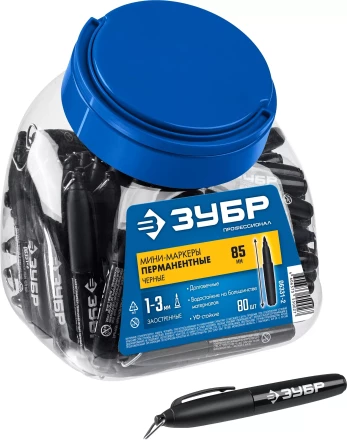 ЗУБР Мини черный, 1-3 мм, 80 шт, перманентный маркер (06331-2) купить в Нижневартовске