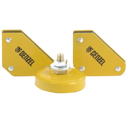 Набор из 2 магнитных сварочных фиксаторов и магнитной клеммы "масса" Denzel 97557 купить в Нижневартовске