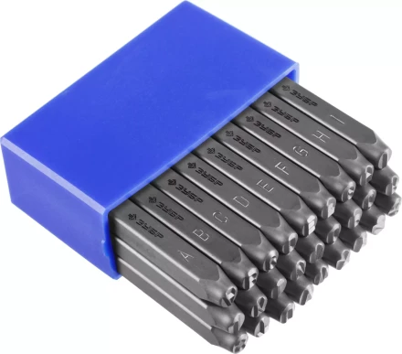 Клейма ЗУБР буквенные латинские, шрифт 5мм 21505-05_z01 купить в Нижневартовске