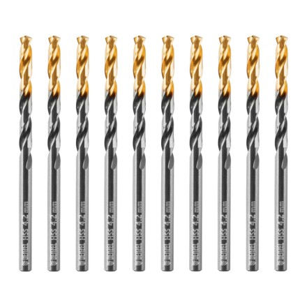 Сверло по металлу, 4,2 мм, HSS-Tin, Golden Tip, 10 шт. Denzel 717210 купить в Нижневартовске