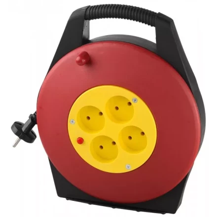 Удлинитель электрический на катушке, евро, 4 гнезда, 10м, СВЕТОЗАР SV-55071-10 купить в Нижневартовске