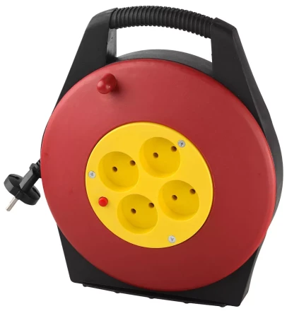 Удлинитель электрический на катушке, евро, 4 гнезда, 10м, СВЕТОЗАР SV-55071-10 купить в Нижневартовске