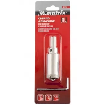 Сверло алмазное по керамограниту 20 х 67 мм 3-гранный хвостовик MATRIX 726203 купить в Нижневартовске