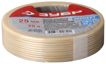 Лента ЗУБР "ЭКСПЕРТ" клеящая однонаправленная, усиленная стекловолокном, 12мм х 50м 12071-12-50 купить в Нижневартовске