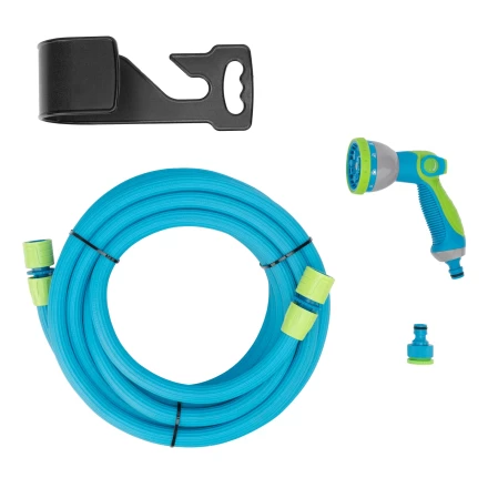 Набор поливочный Palisad 67671, шланг 7,5-22,5м, пистолет 8 реж., чехол, подвес, LUXE купить в Нижневартовске