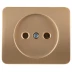 Розетка СВЕТОЗАР "ГАММА" без заземления, одинарная, без вставки и рамки, цвет золотой металлик, 16А/~250В SV-54100-GM купить в Нижневартовске