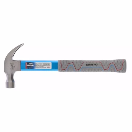 Молоток-гвоздодер 450г фибергласовая обрезиненная рукоятка алюминиевая защита БАРС 10457 купить в Нижневартовске