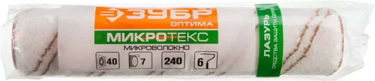 Малярный ролик ЗУБР ОПТИМА-МИКРОТЕКС 40 х 180 мм бюгель 6 мм ворс 7 мм 02545-18 купить в Нижневартовске