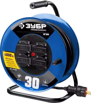 Профессиональные удлинители на стальной катушке КГ 325 силовые серия ПРОФЕССИОНАЛ купить в Нижневартовске
