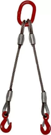 Строп 2СК-10.0 т. Lветви=5.00м Звено ОВ с доп звеньями 63т.. скобы омеги 8.5т на концах опрессовка купить в Нижневартовске