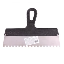 Шпатель из нержавеющей стали 300 мм зуб 8 х 8 мм пластмассовая ручка 85144