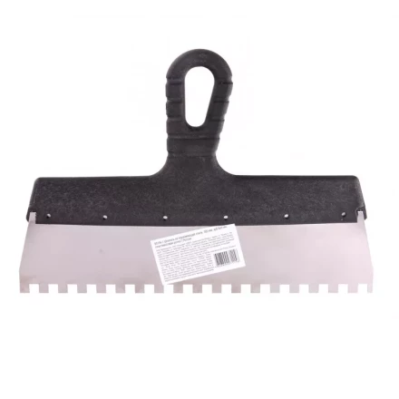 Шпатель из нержавеющей стали 300 мм зуб 8 х 8 мм пластмассовая ручка 85144 купить в Нижневартовске