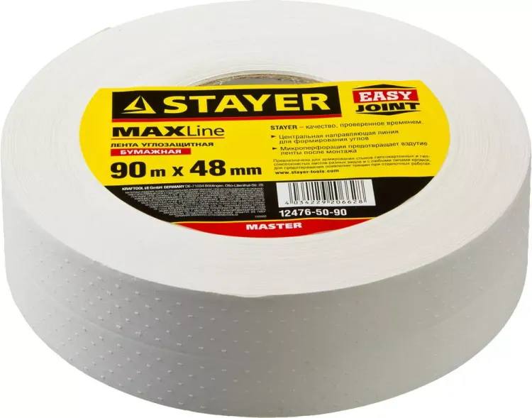 Лента STAYER "MASTER" углозащитная бумажная, 48ммх90м 12476-50-90 купить в Нижневартовске