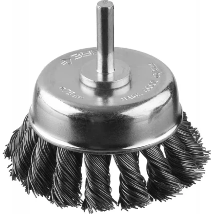 ЗУБР "ПРОФЕССИОНАЛ". Щетка чашечная для дрели, жгутированная стальная проволока 0,5мм, 75мм 35255-075_z02 купить в Нижневартовске