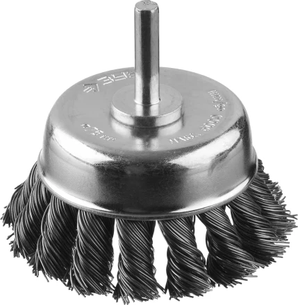 ЗУБР "ПРОФЕССИОНАЛ". Щетка чашечная для дрели, жгутированная стальная проволока 0,5мм, 75мм 35255-075_z02 купить в Нижневартовске