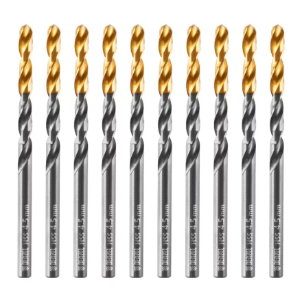 Сверло по металлу, 4,5 мм, HSS-Tin, Golden Tip, 10 шт. Denzel 717211 купить в Нижневартовске
