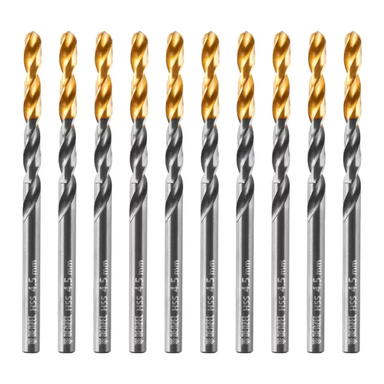 Сверло по металлу, 4,5 мм, HSS-Tin, Golden Tip, 10 шт. Denzel 717211 купить в Нижневартовске