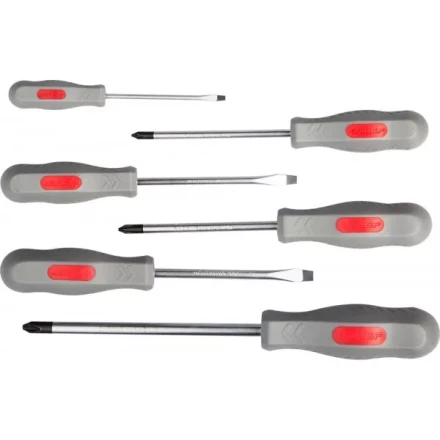 Набор ЗУБР "МАСТЕР": Отвертки, Cr-v, эргономичная двухкомпонентная рукоятка, 6шт 25065-H6_z02 купить в Нижневартовске