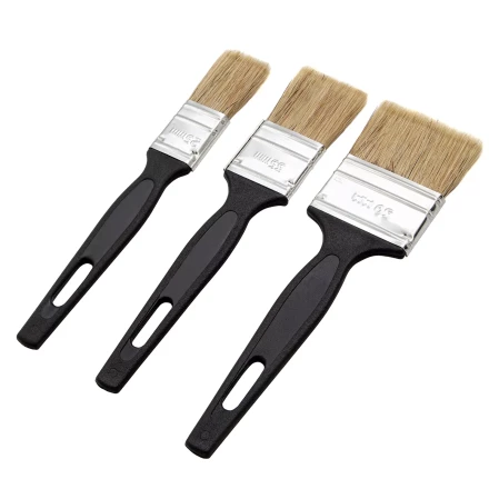 Набор кистей флейцевых 3 шт. (25 мм, 35 мм, 50 мм), натуральная щетина, пластиковая ручка Сибртех 82507 купить в Нижневартовске