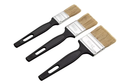 Набор кистей флейцевых 3 шт. (25 мм, 35 мм, 50 мм), натуральная щетина, пластиковая ручка Сибртех 82507 купить в Нижневартовске