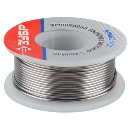 Припой ЗУБР оловянно-свинцовый, 30% Sn / 70% Pb, 100гр 55422-100 купить в Нижневартовске