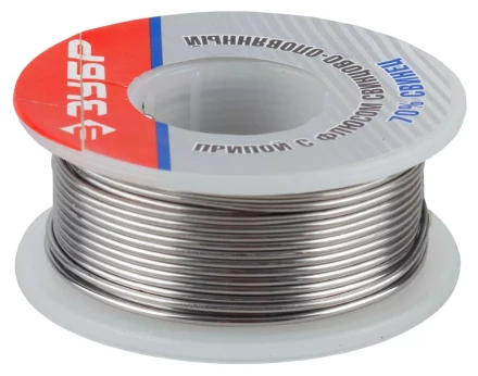 Припой ЗУБР оловянно-свинцовый, 30% Sn / 70% Pb, 100гр 55422-100 купить в Нижневартовске