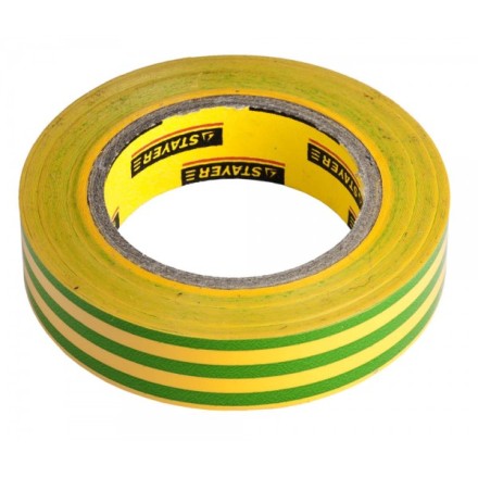 Изолента, STAYER Profi 12292-S-15-10, ПВХ, на карточке, 15 мм х 10 м х 0,18мм, желто-зеленая 12292-S-15-10 купить в Нижневартовске